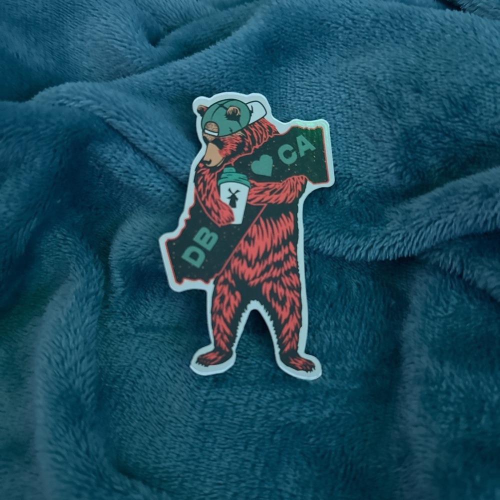 Bear Sticker with Heart and Letters